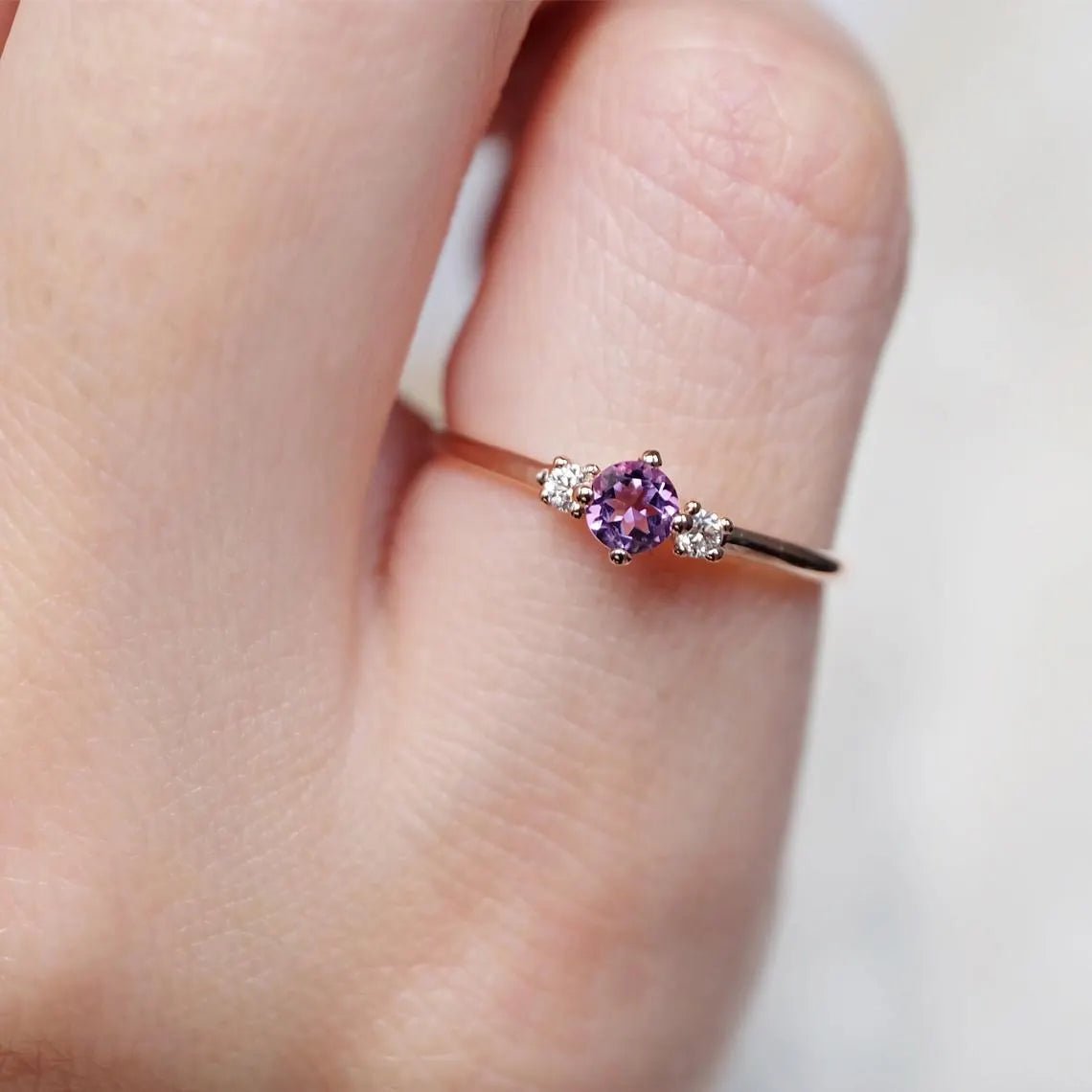 Amethyst Diamond Ring Toki - SOVATS