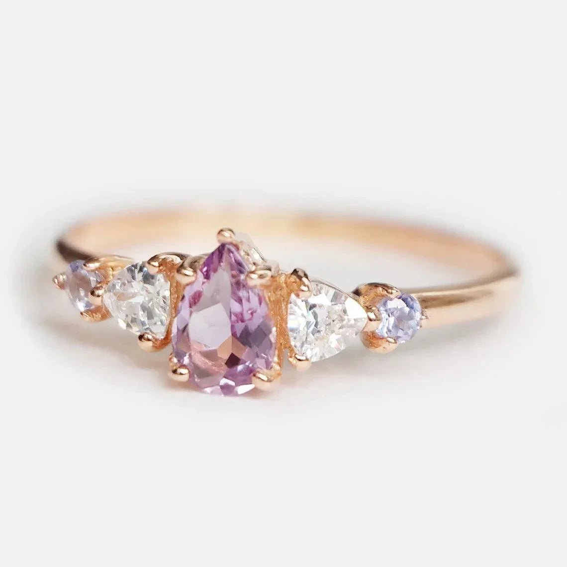 Amethyst Engagement Ring Mauve - SOVATS