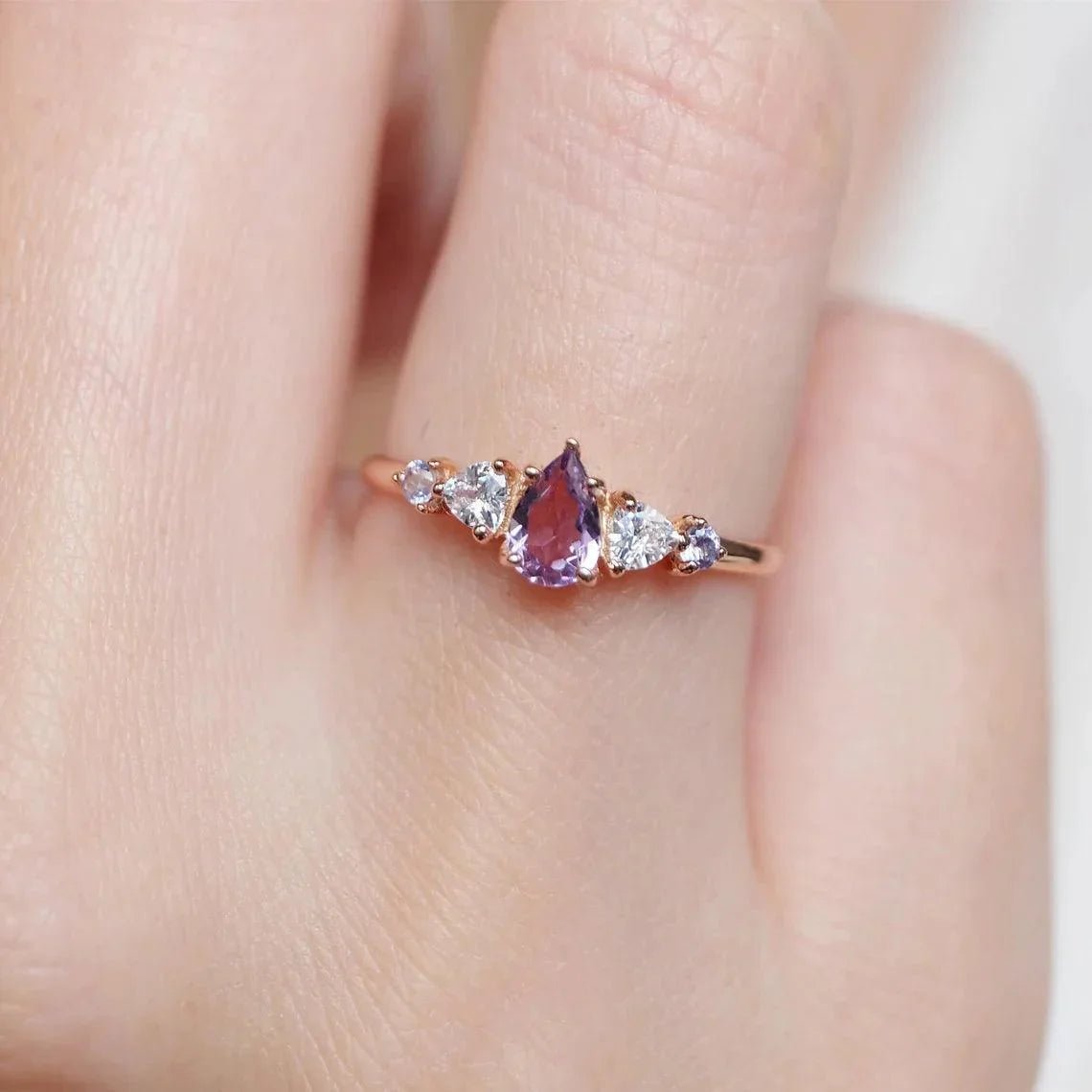 Amethyst Engagement Ring Mauve - SOVATS