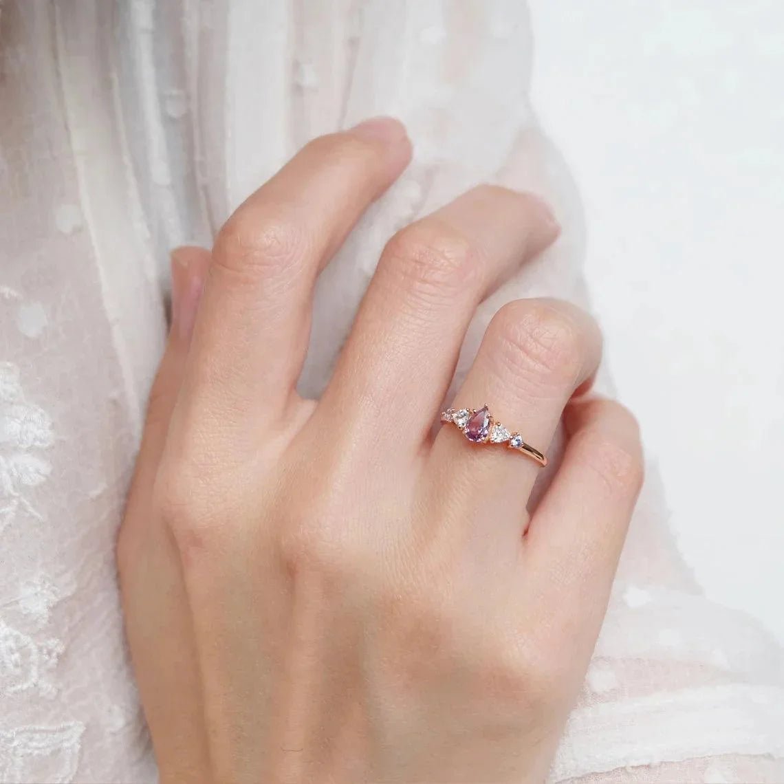 Amethyst Engagement Ring Mauve - SOVATS