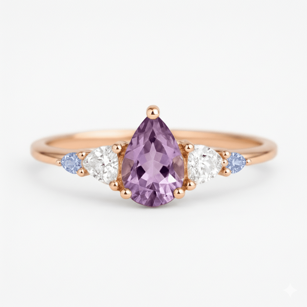 Amethyst Engagement Ring Mauve - SOVATS