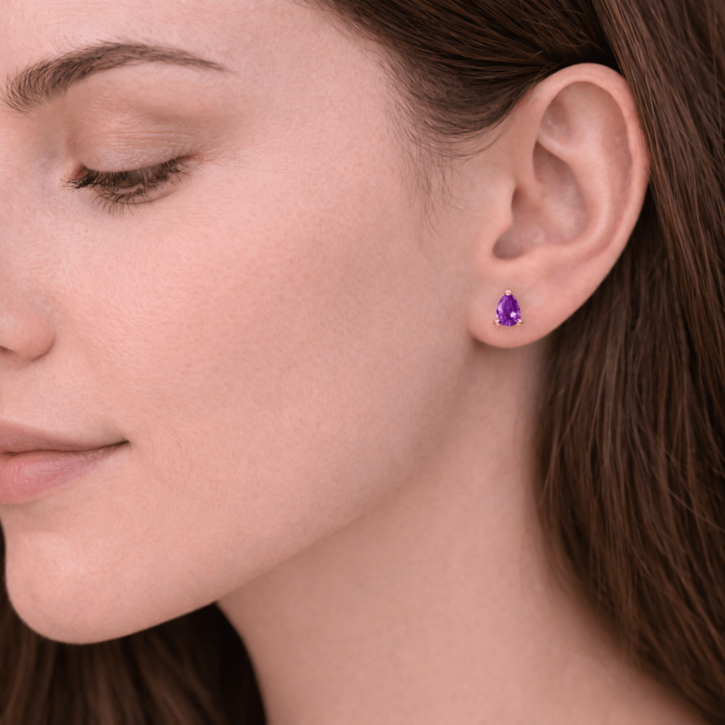 Amethyst Gold Earrings Addie - SOVATS