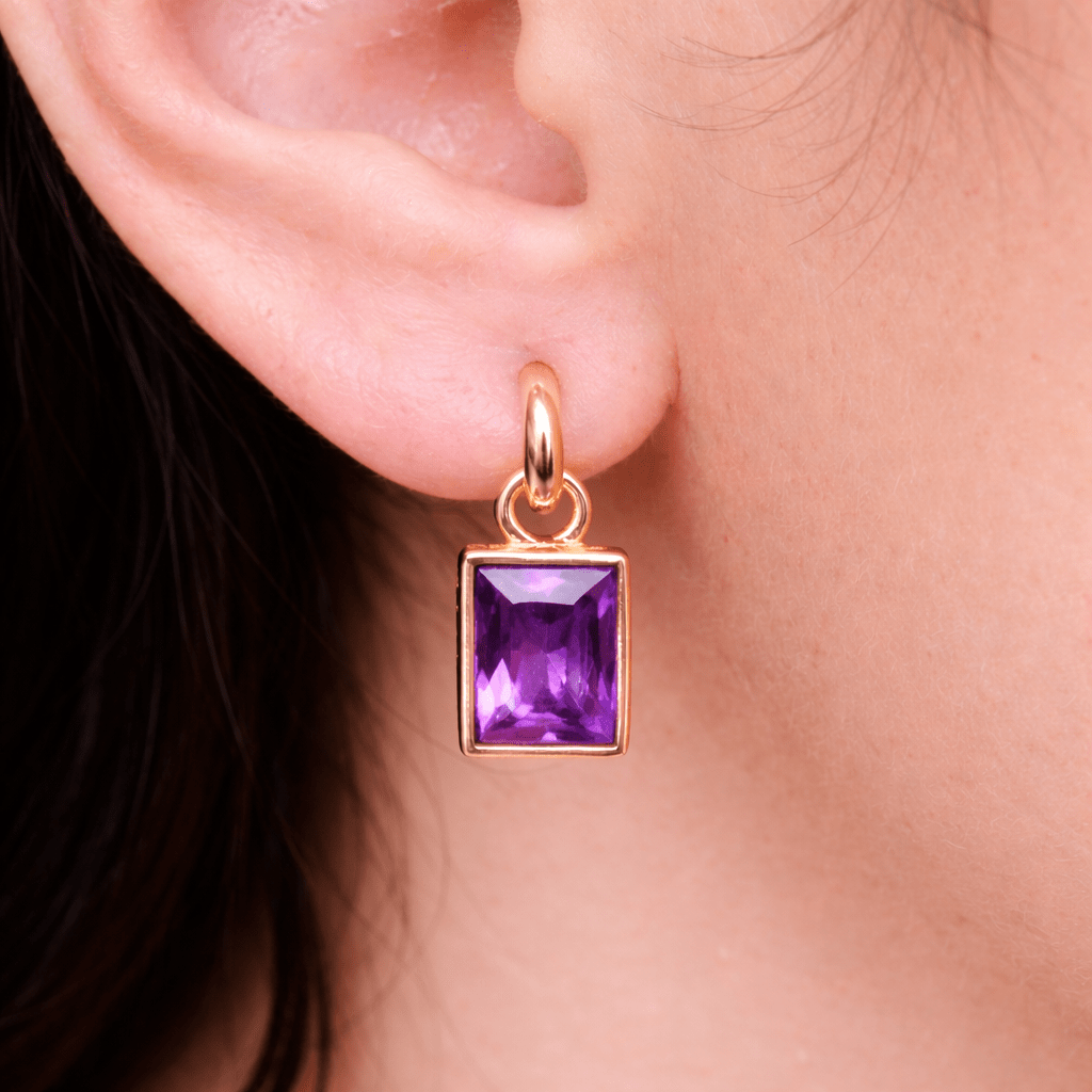 Amethyst Gold Earrings Richa - SOVATS