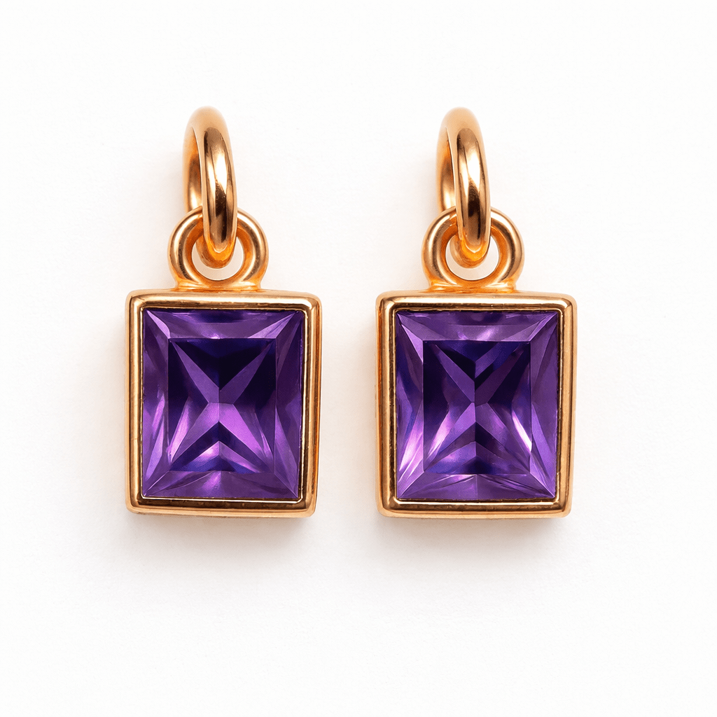 Amethyst Gold Earrings Richa - SOVATS