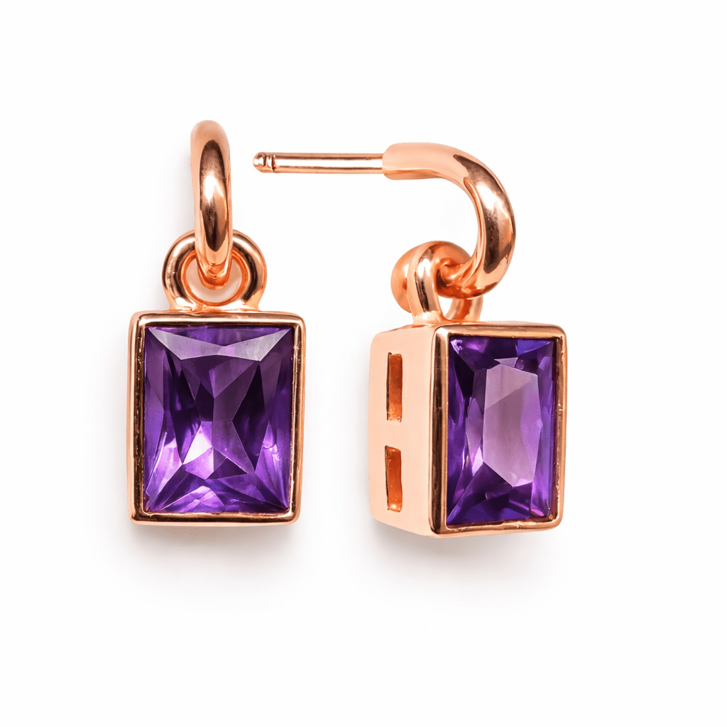 Amethyst Gold Earrings Richa - SOVATS