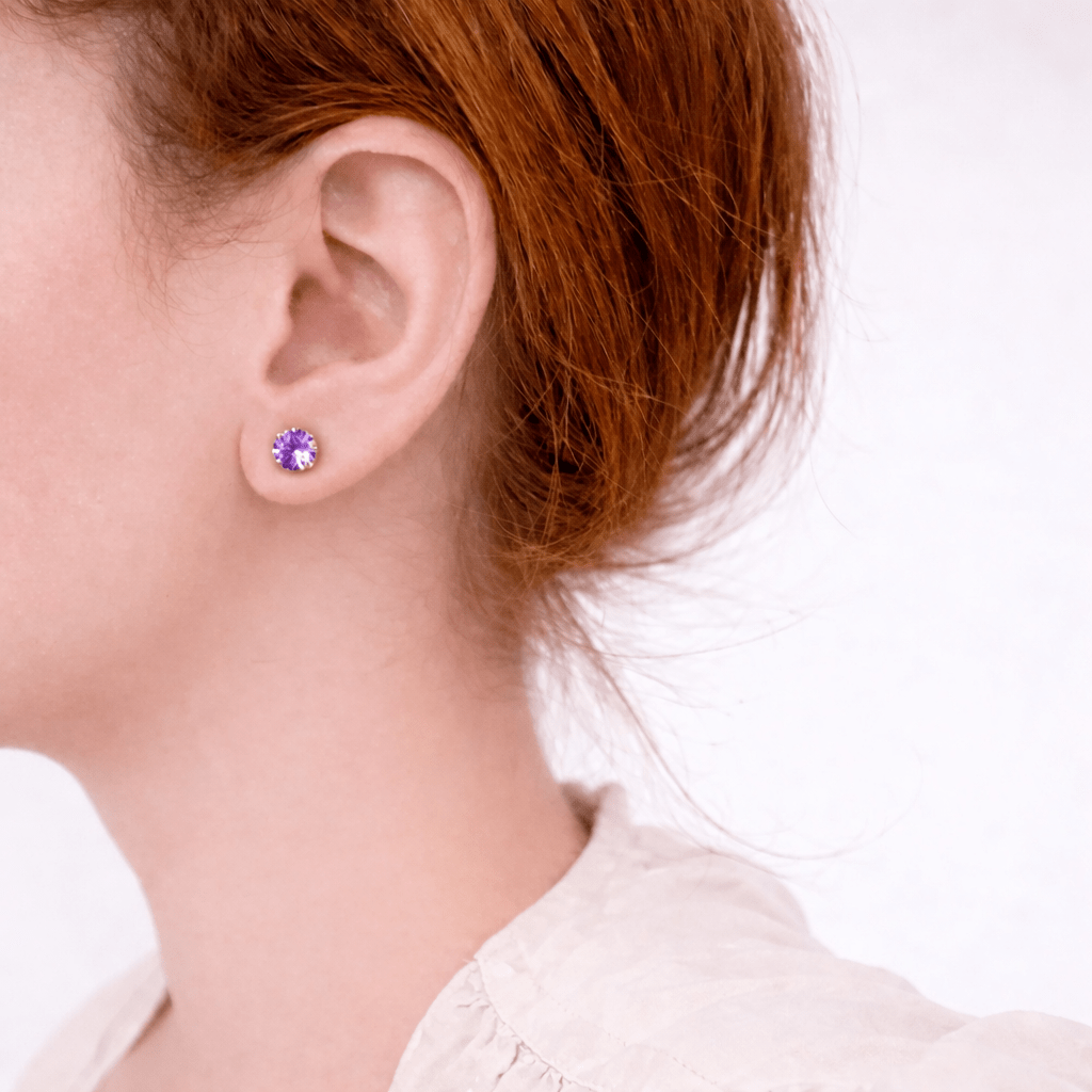 Amethyst Gold Earrings Sanaz - SOVATS