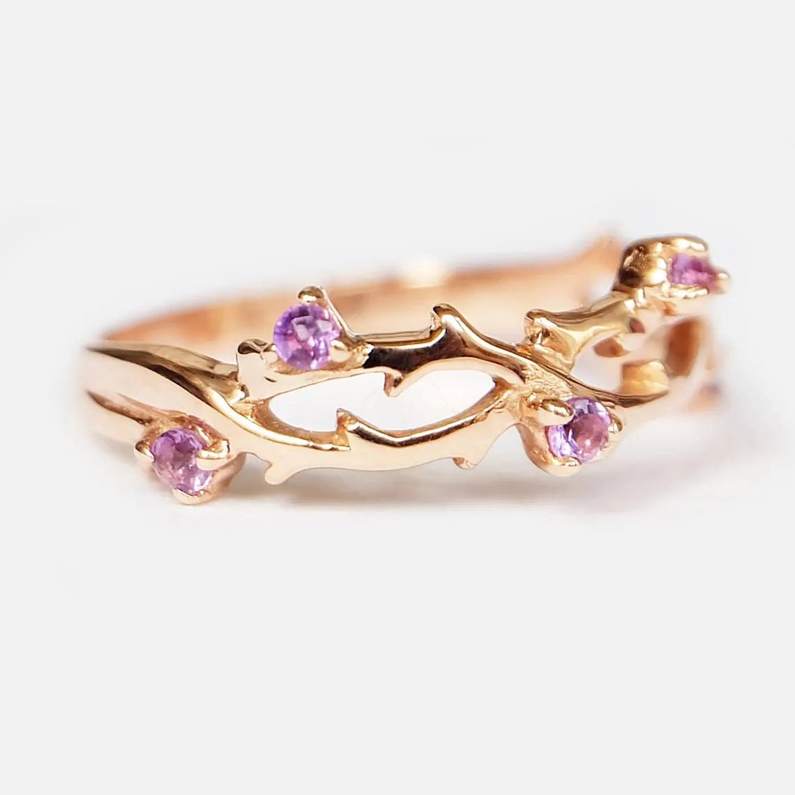 Amethyst Leaf Ring Jie - SOVATS