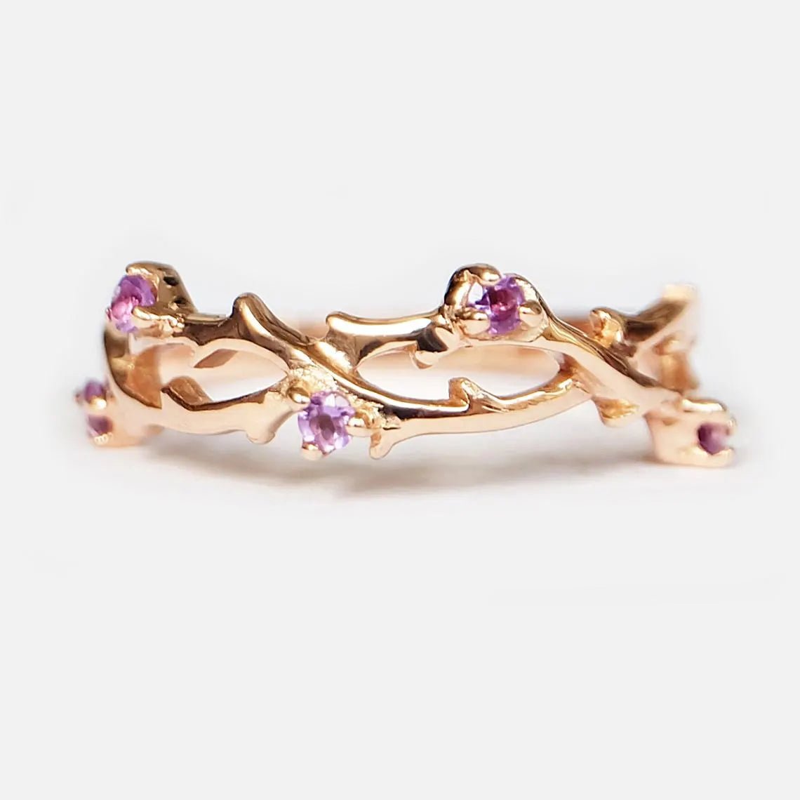 Amethyst Leaf Ring Jie - SOVATS