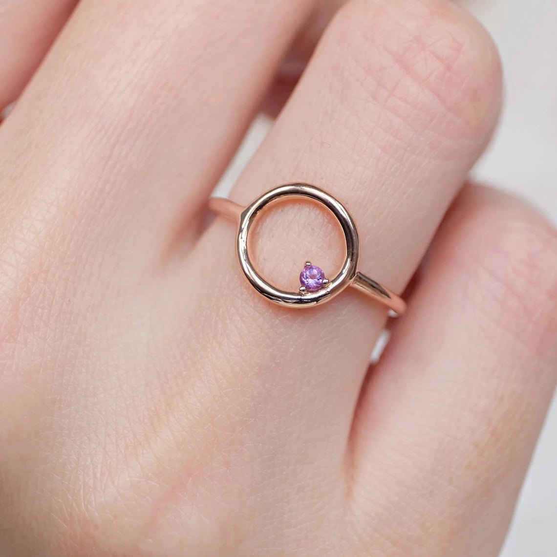 Amethyst Open Circle Ring Silus - SOVATS