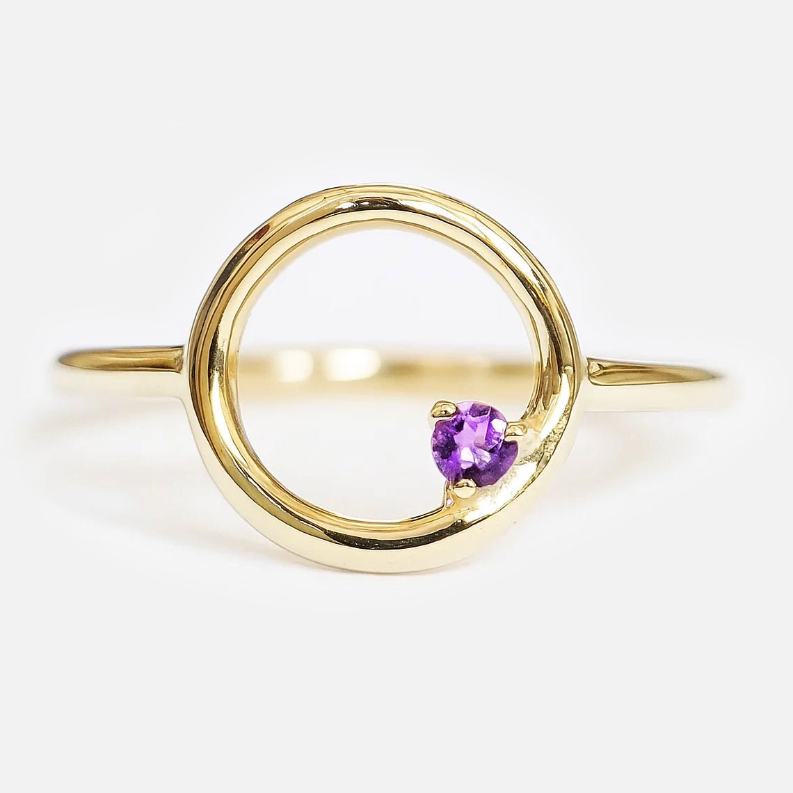 Amethyst Open Circle Ring Silus - SOVATS