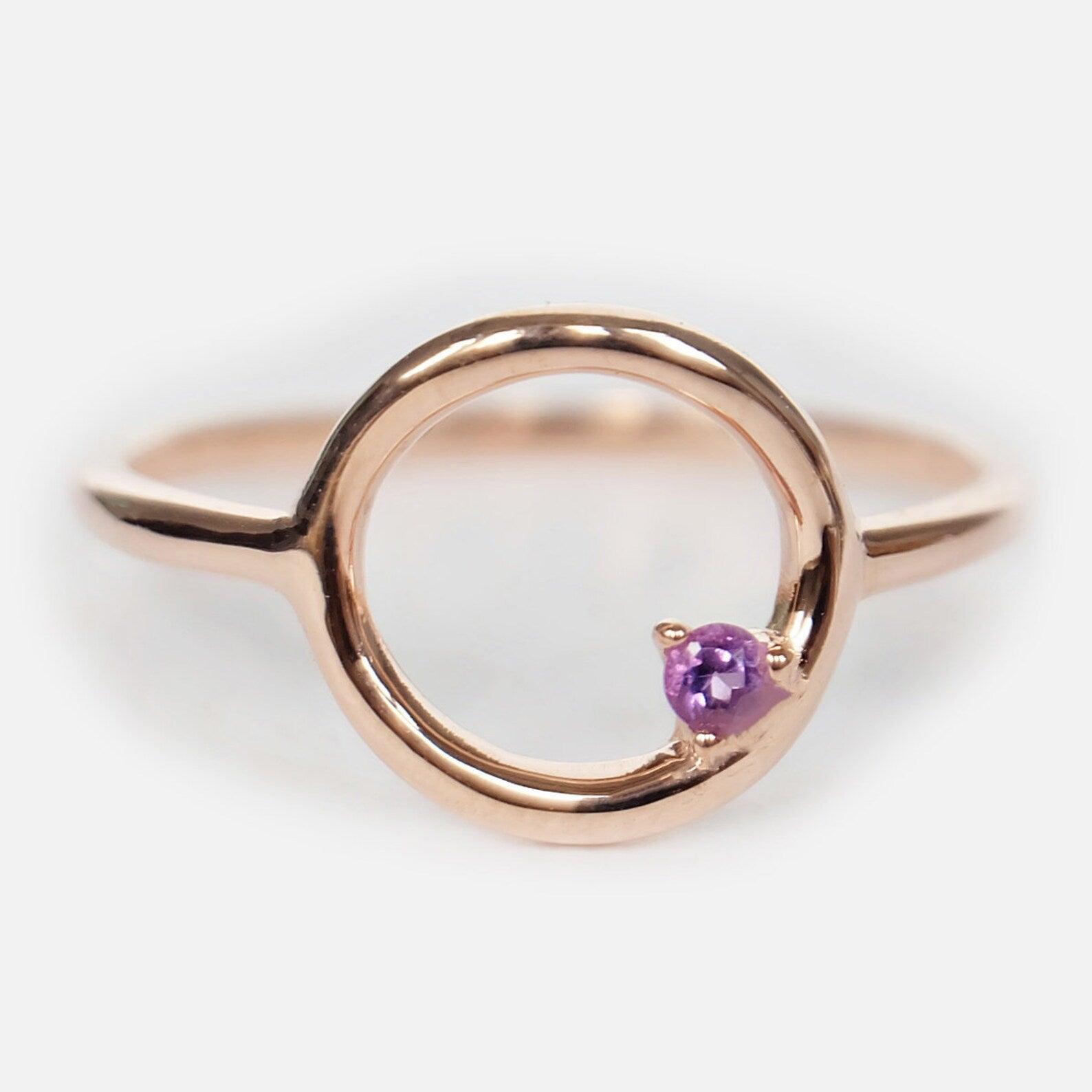 Amethyst Open Circle Ring Silus - SOVATS