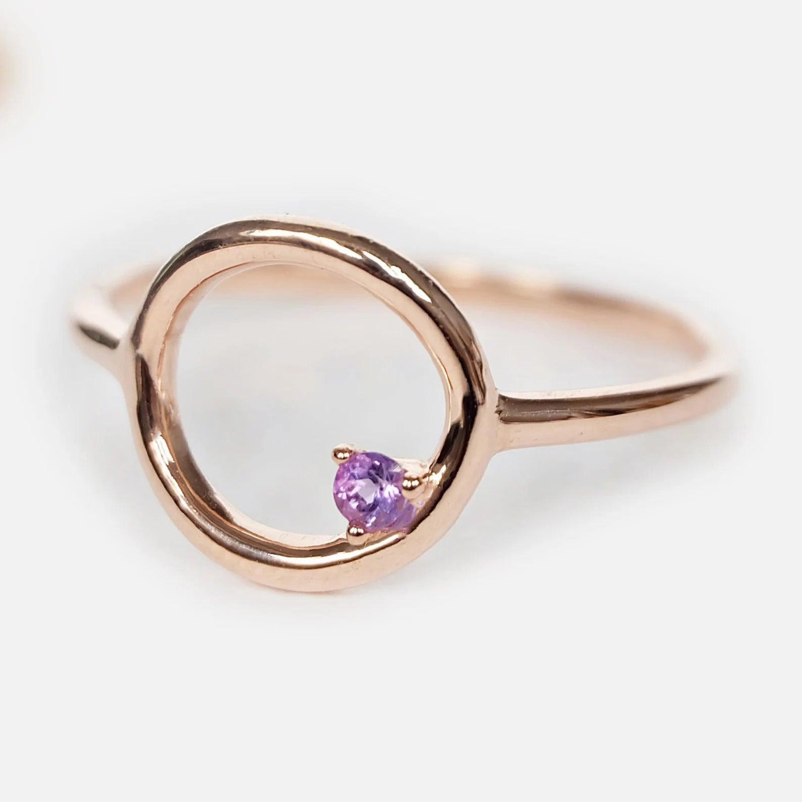 Amethyst Open Circle Ring Silus - SOVATS