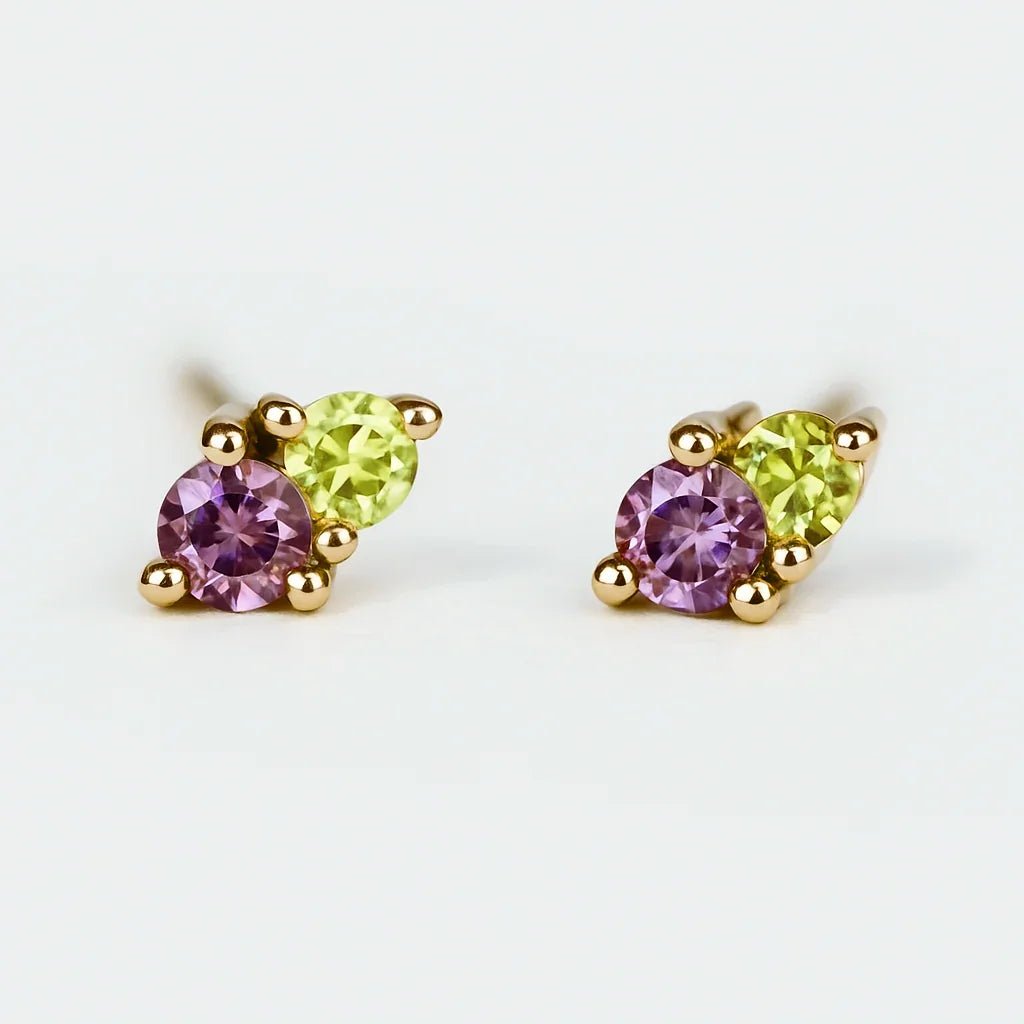 Amethyst Peridot Earrings Melia - SOVATS