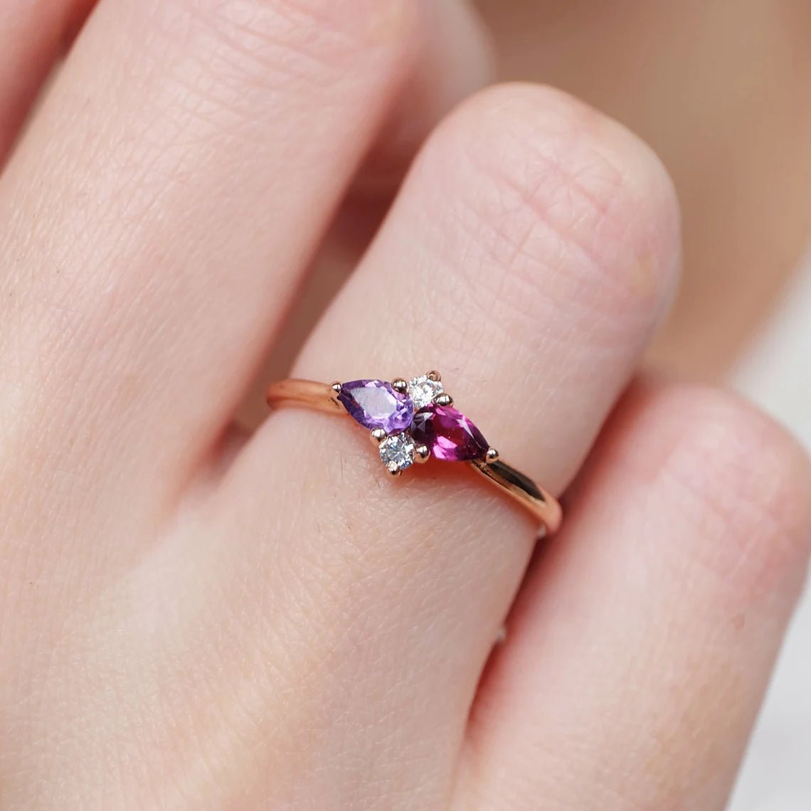 Amethyst Rhodolite Ring Cellinia - SOVATS