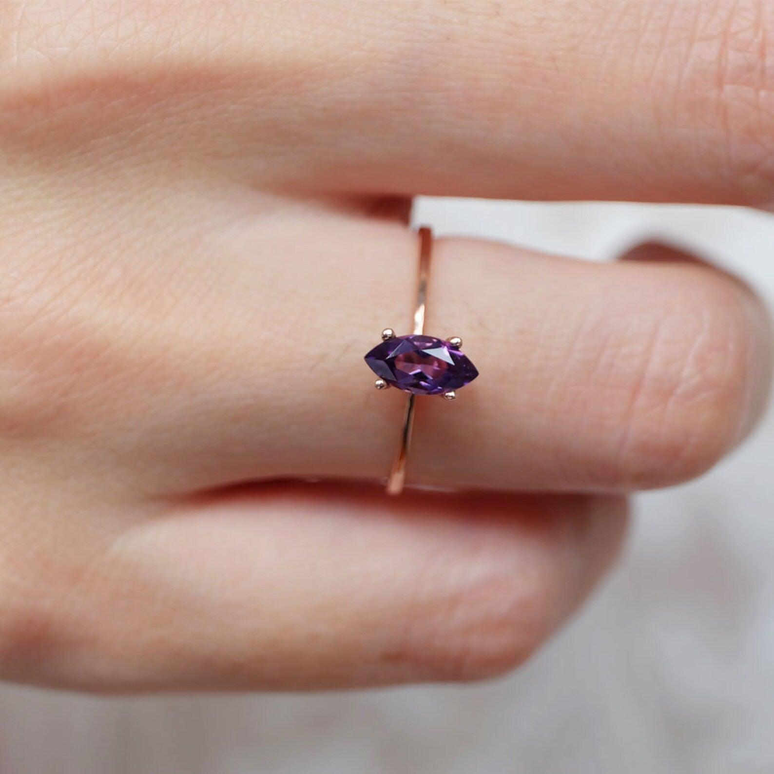 Amethyst Solitaire Ring Adrianne - SOVATS