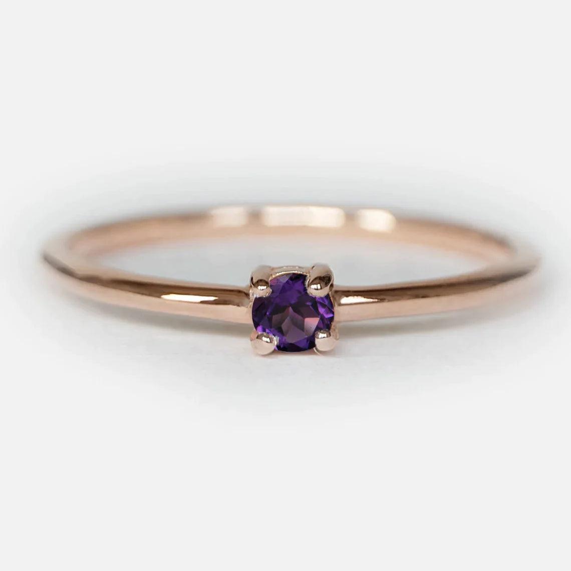 Amethyst Solitaire Ring Asal - SOVATS