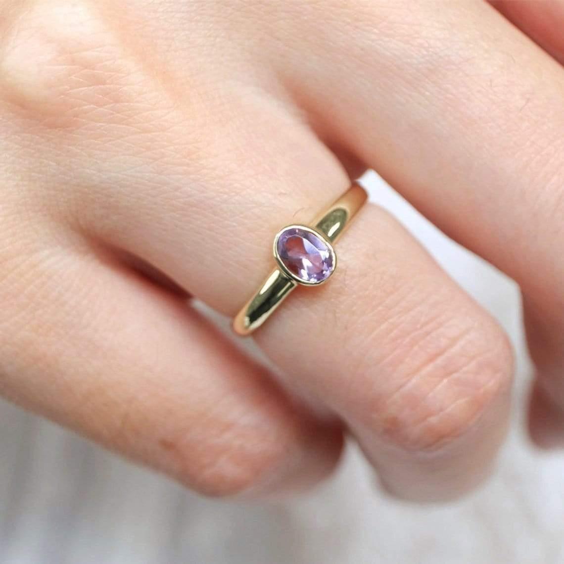 Amethyst Solitaire Ring Tertu - SOVATS