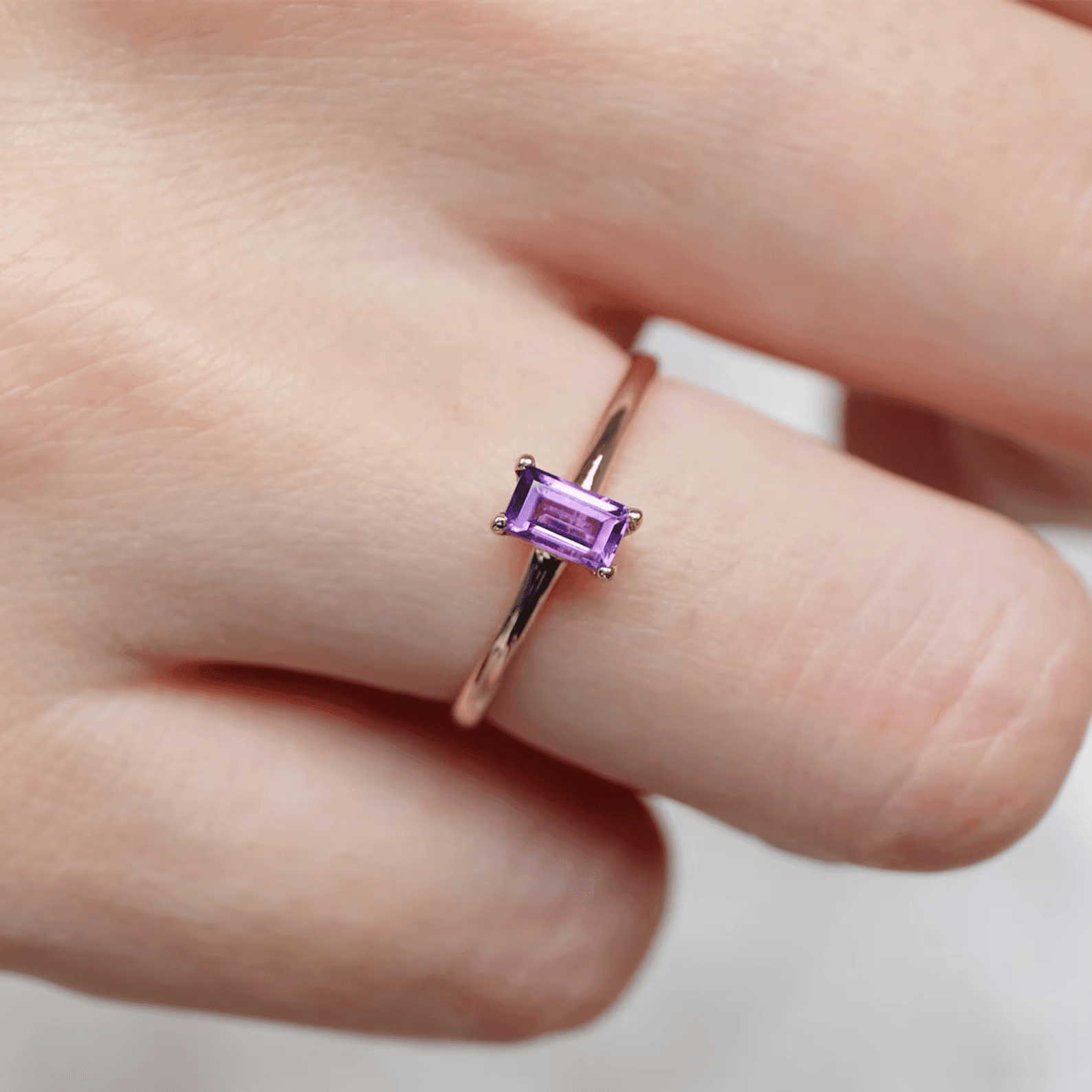 Amethyst Solitaire Ring Troyan - SOVATS