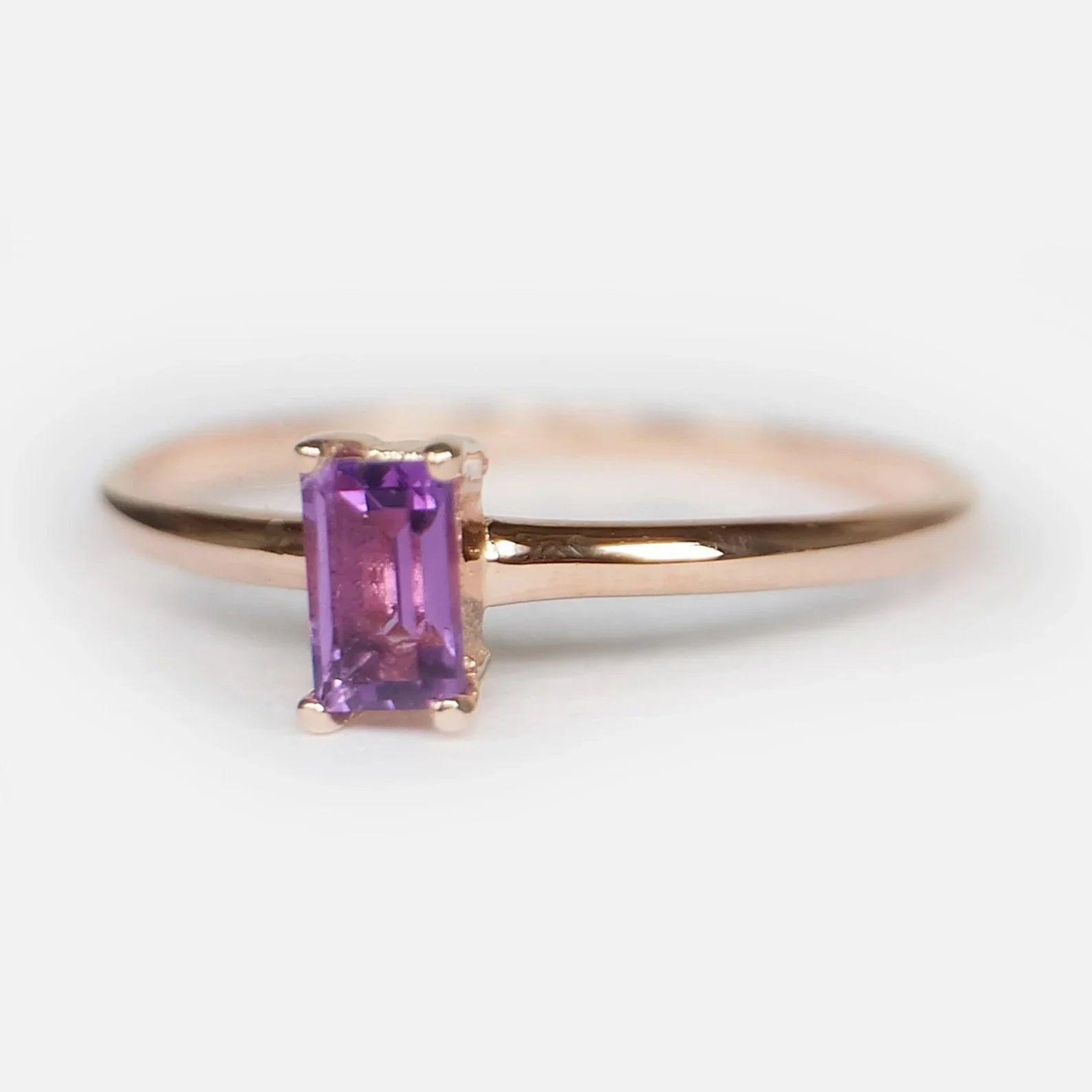 Amethyst Solitaire Ring Troyan - SOVATS