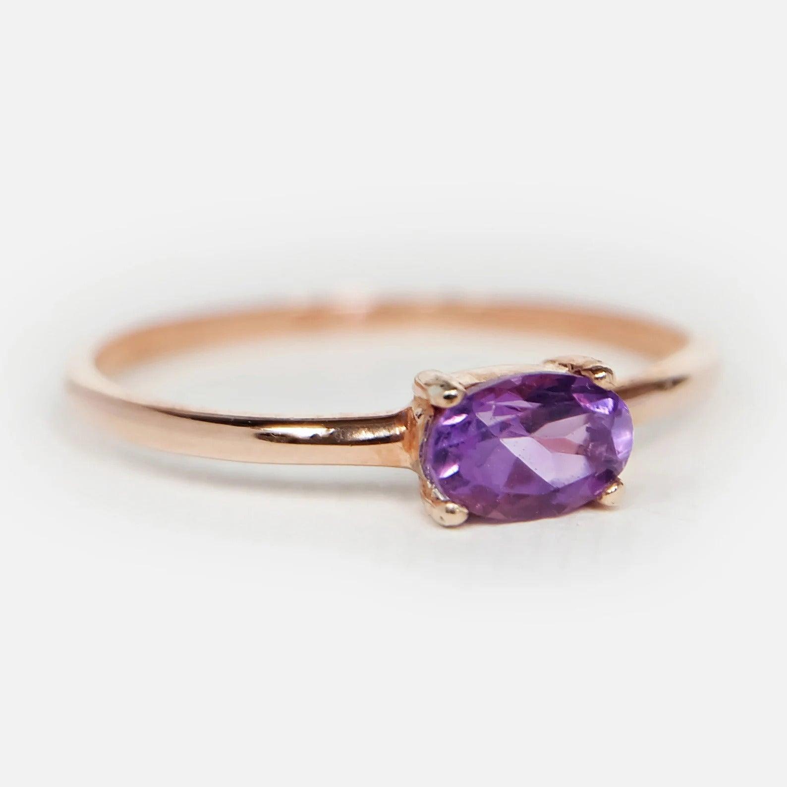 Amethyst Solitaire Ring Yenna - SOVATS