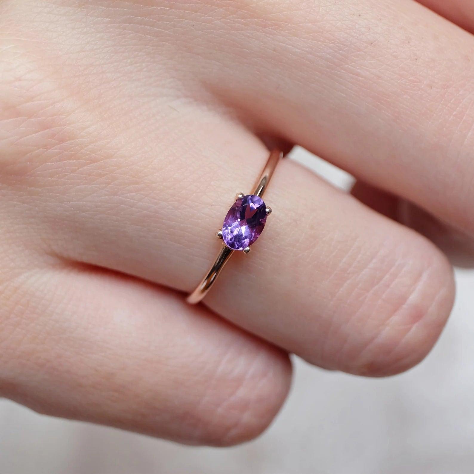 Amethyst Solitaire Ring Yenna - SOVATS