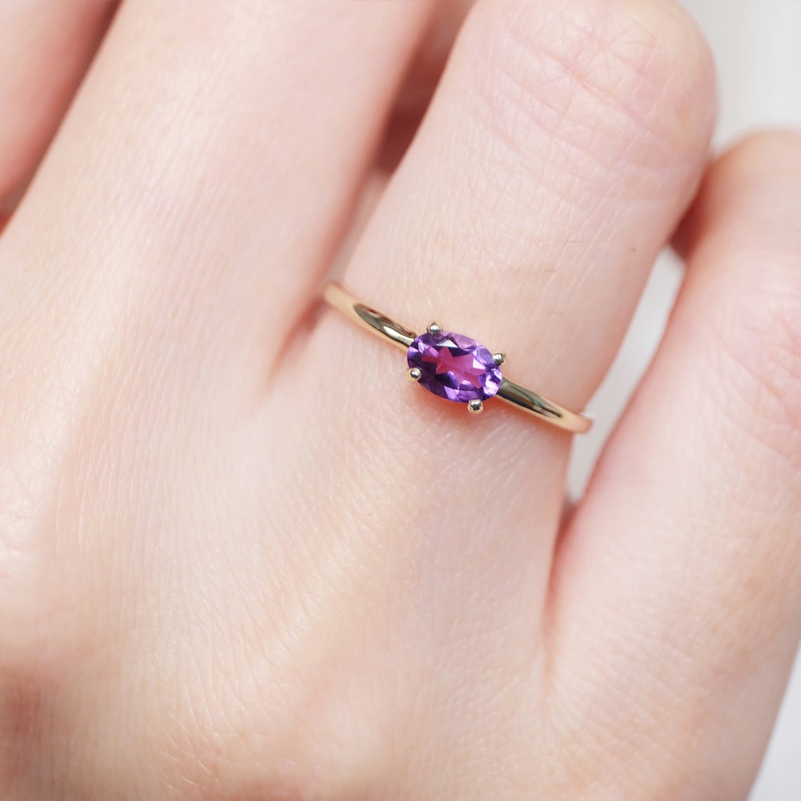 Amethyst Solitaire Ring Yenna - SOVATS