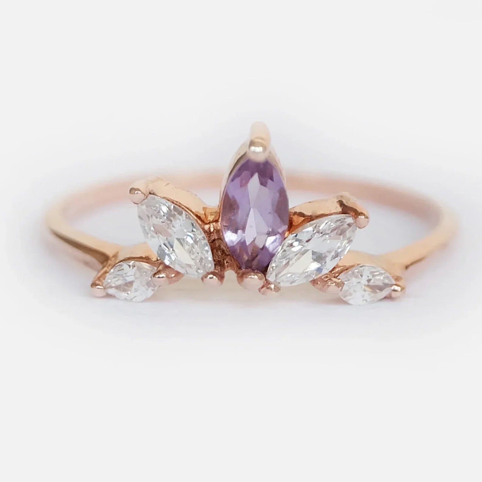 Amethyst White Topaz Ring Enu - SOVATS