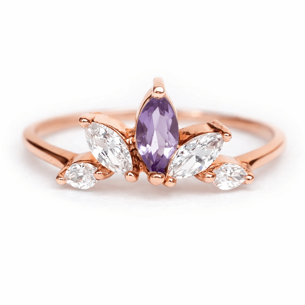 Amethyst White Topaz Ring Enu - SOVATS