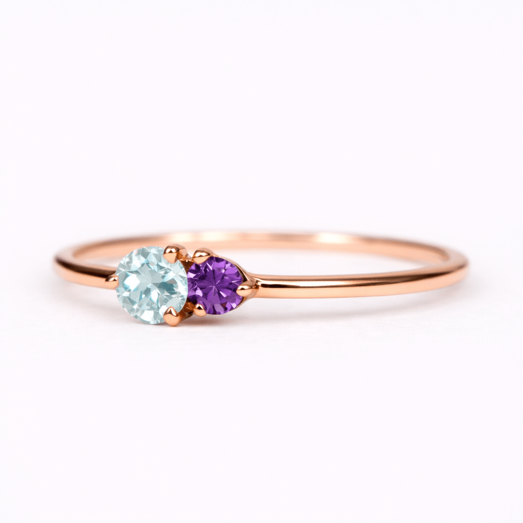 Aquamarine Amethyst Gold Ring Twila - SOVATS