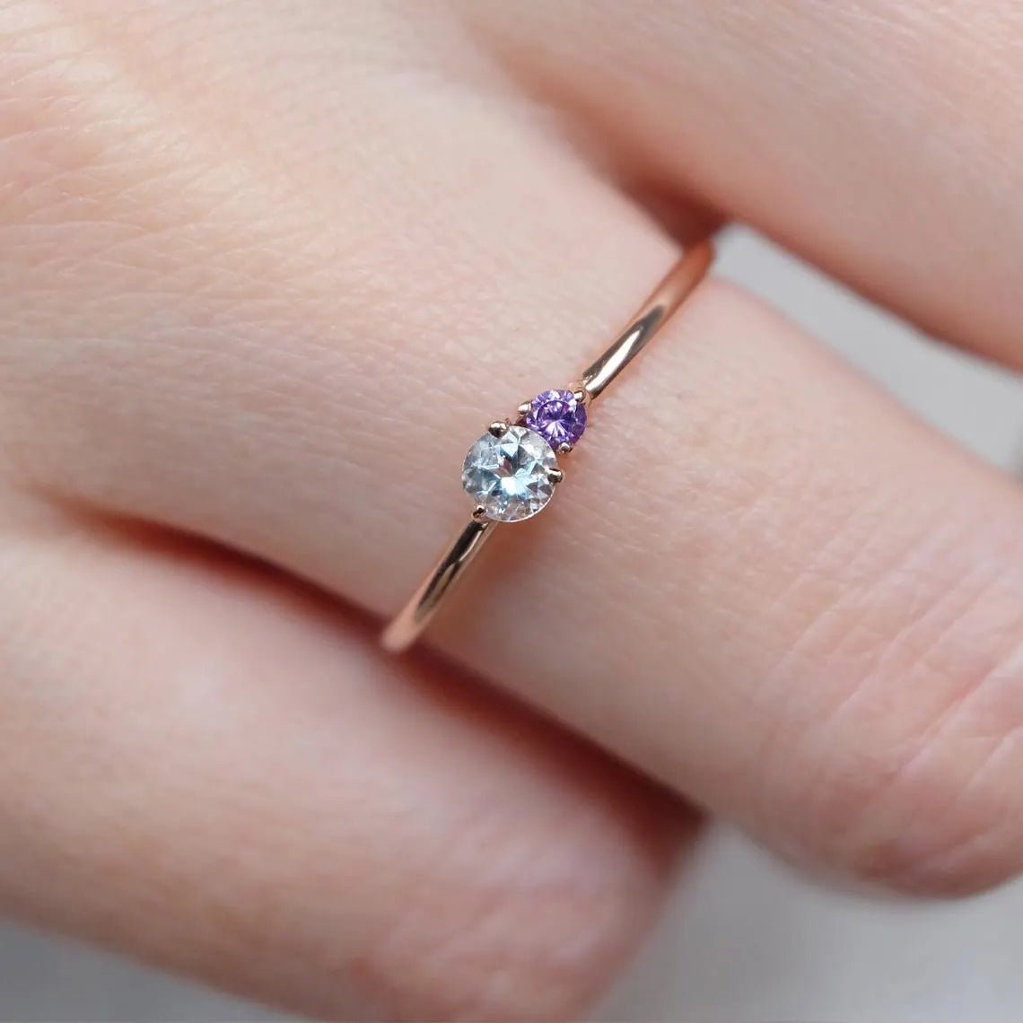 Aquamarine Amethyst Ring Twila - SOVATS
