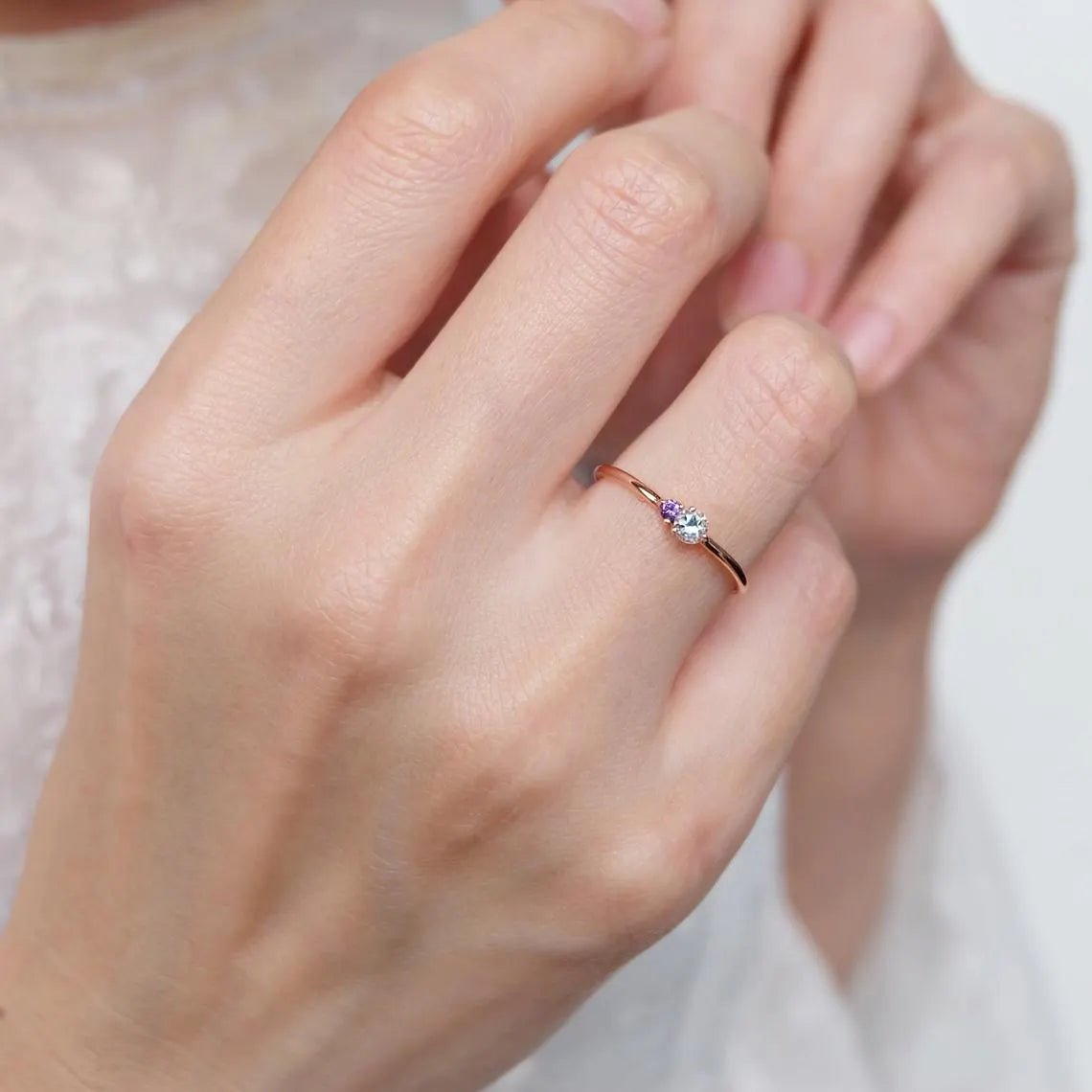 Aquamarine Amethyst Ring Twila - SOVATS