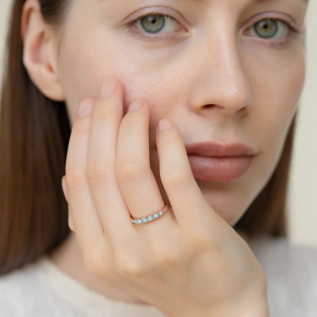 Aquamarine Band Ring Arias - SOVATS