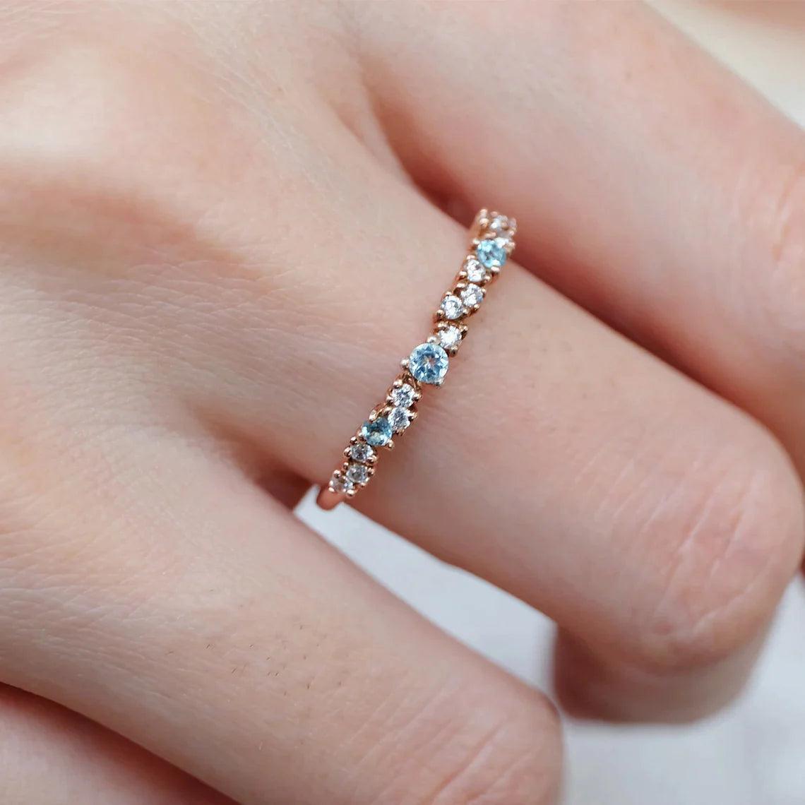 Aquamarine Diamond Band Mint - SOVATS