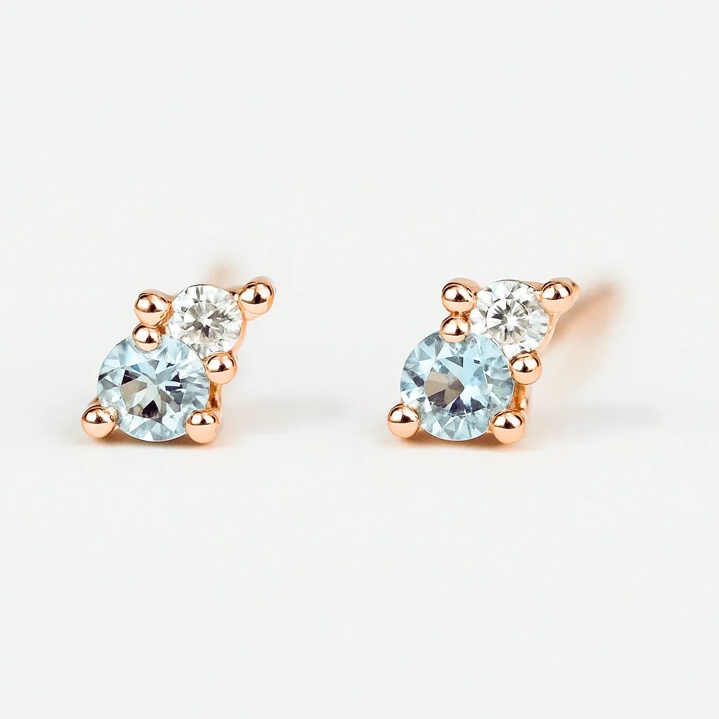 Aquamarine Diamond Earrings Melia - SOVATS