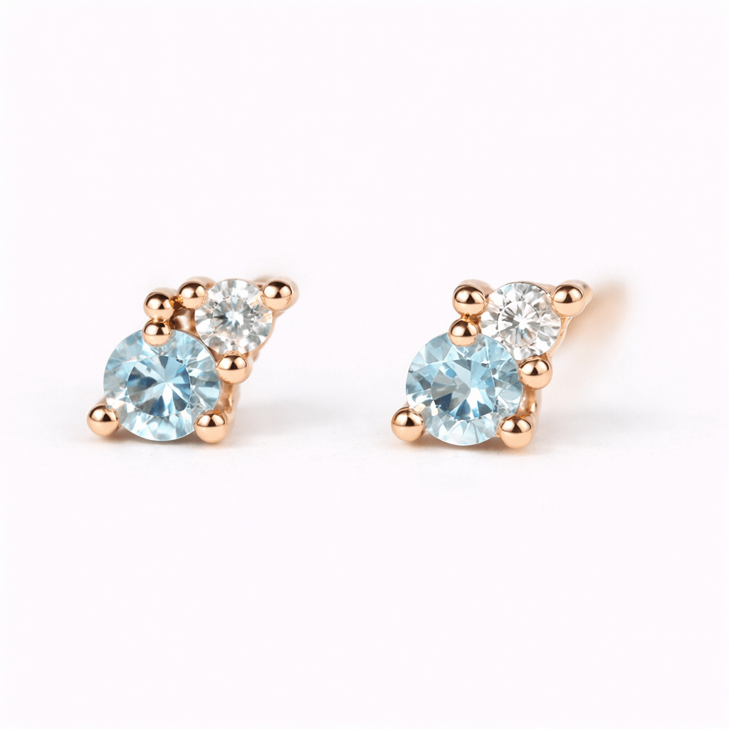 Aquamarine Diamond Earrings Melia - SOVATS
