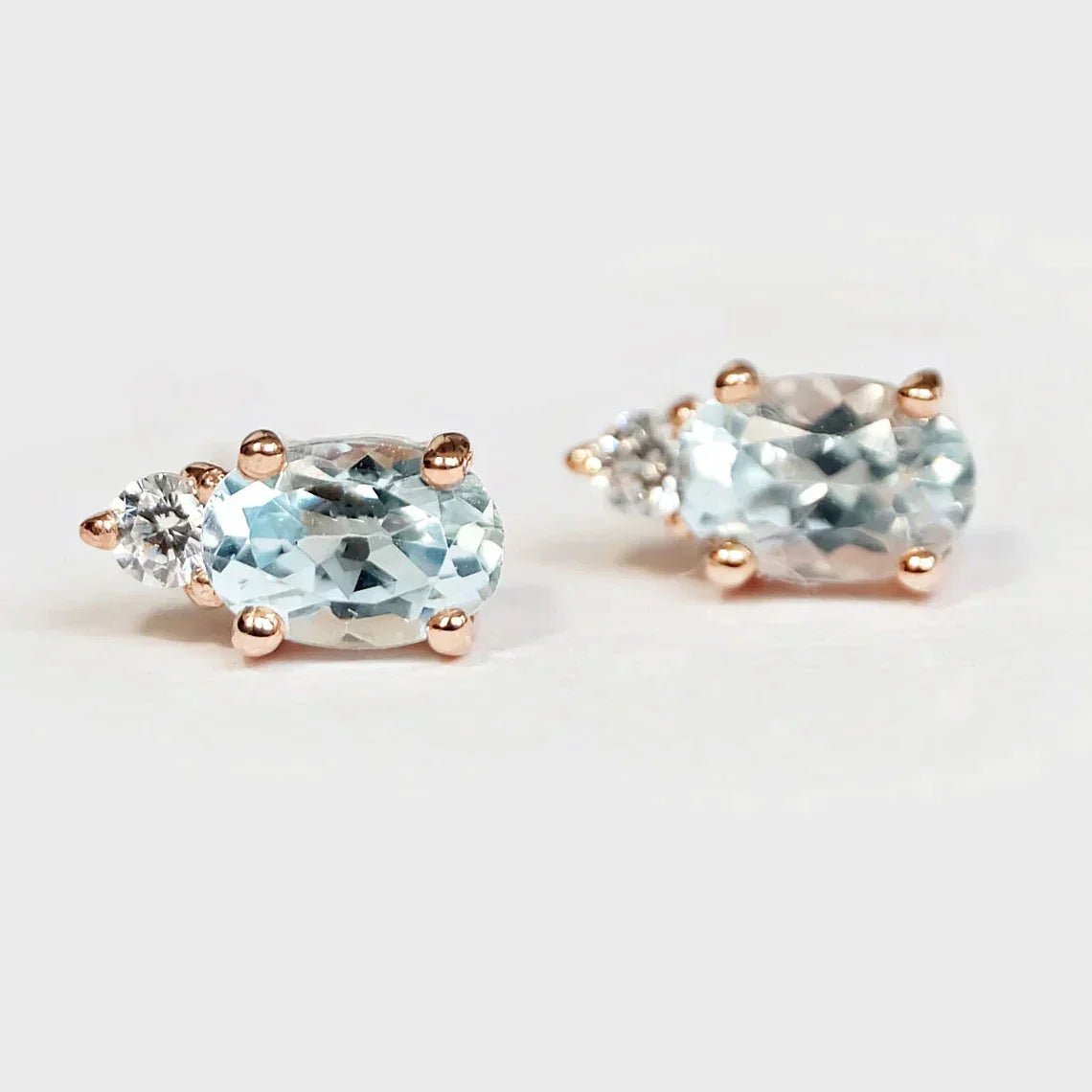 Aquamarine Diamond Earrings Sima - SOVATS