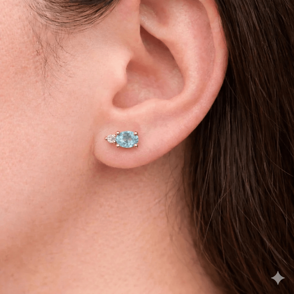 Aquamarine Diamond Earrings Sima - SOVATS