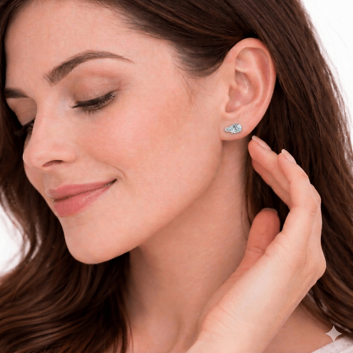 Aquamarine Diamond Earrings Sima - SOVATS