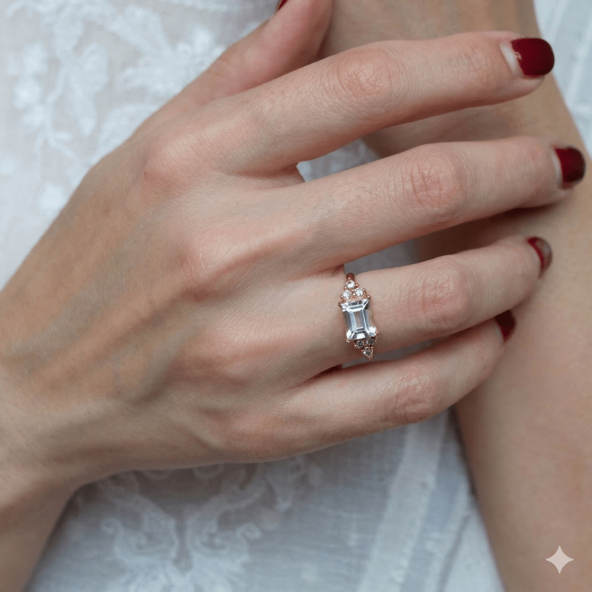 Aquamarine Diamond Gold Ring Fabiola - SOVATS