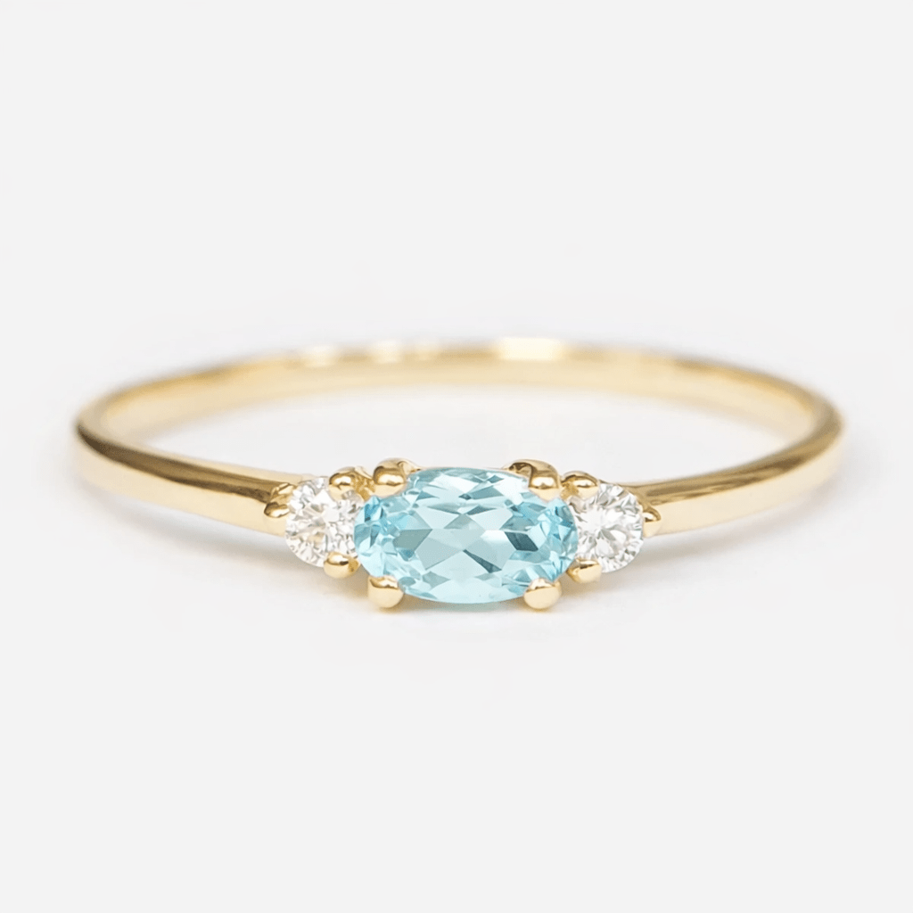 Aquamarine Diamond Ring Afina - SOVATS