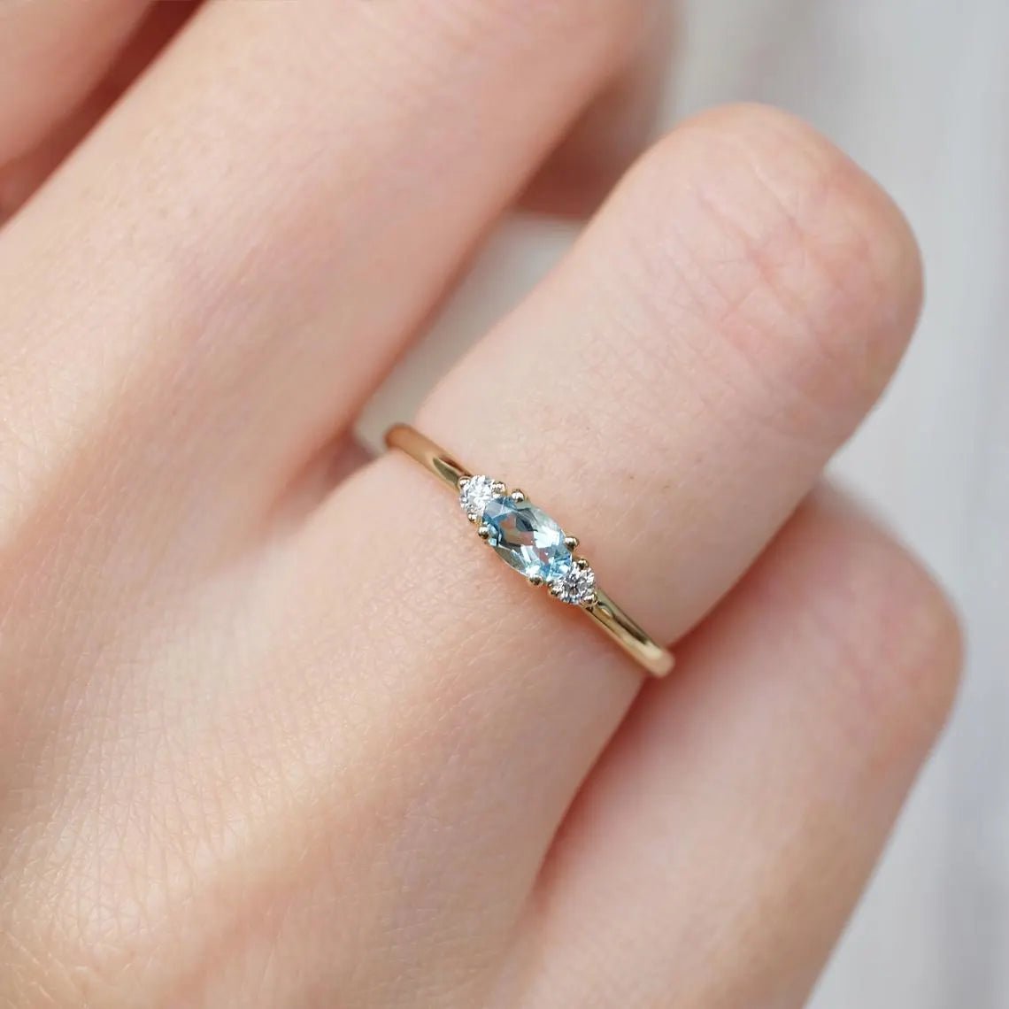 Aquamarine Diamond Ring Afina - SOVATS