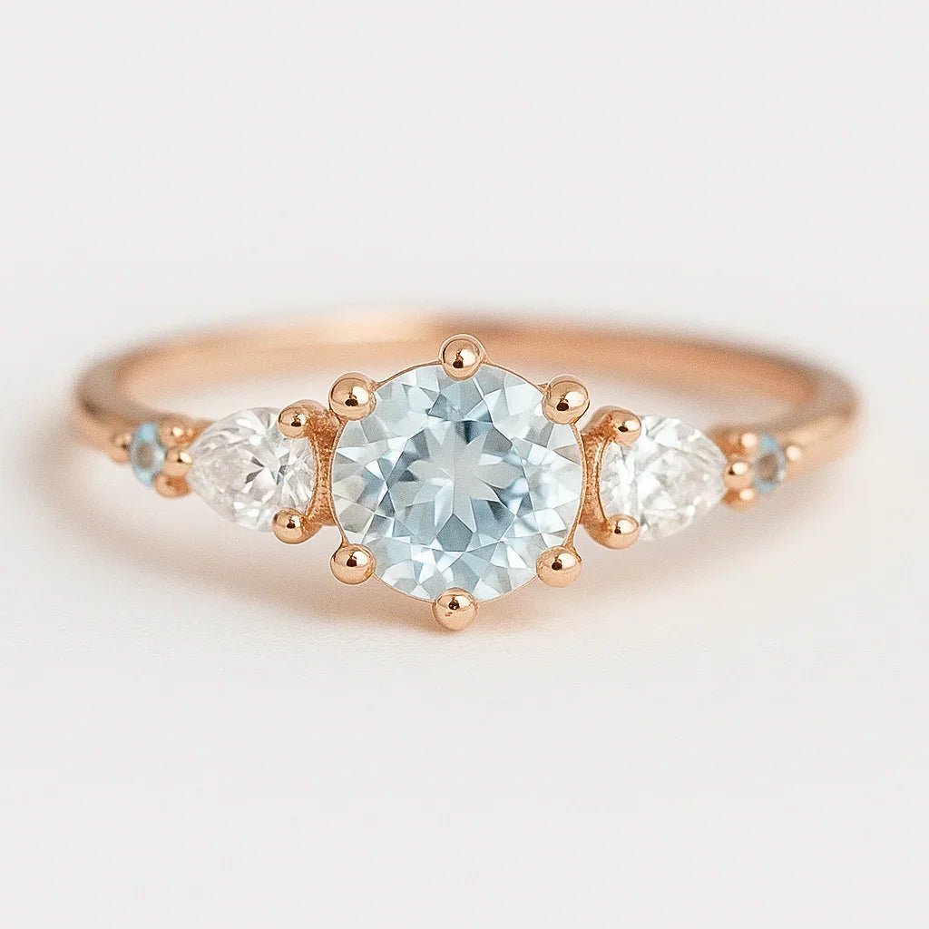 Aquamarine Diamond Ring Ami - SOVATS