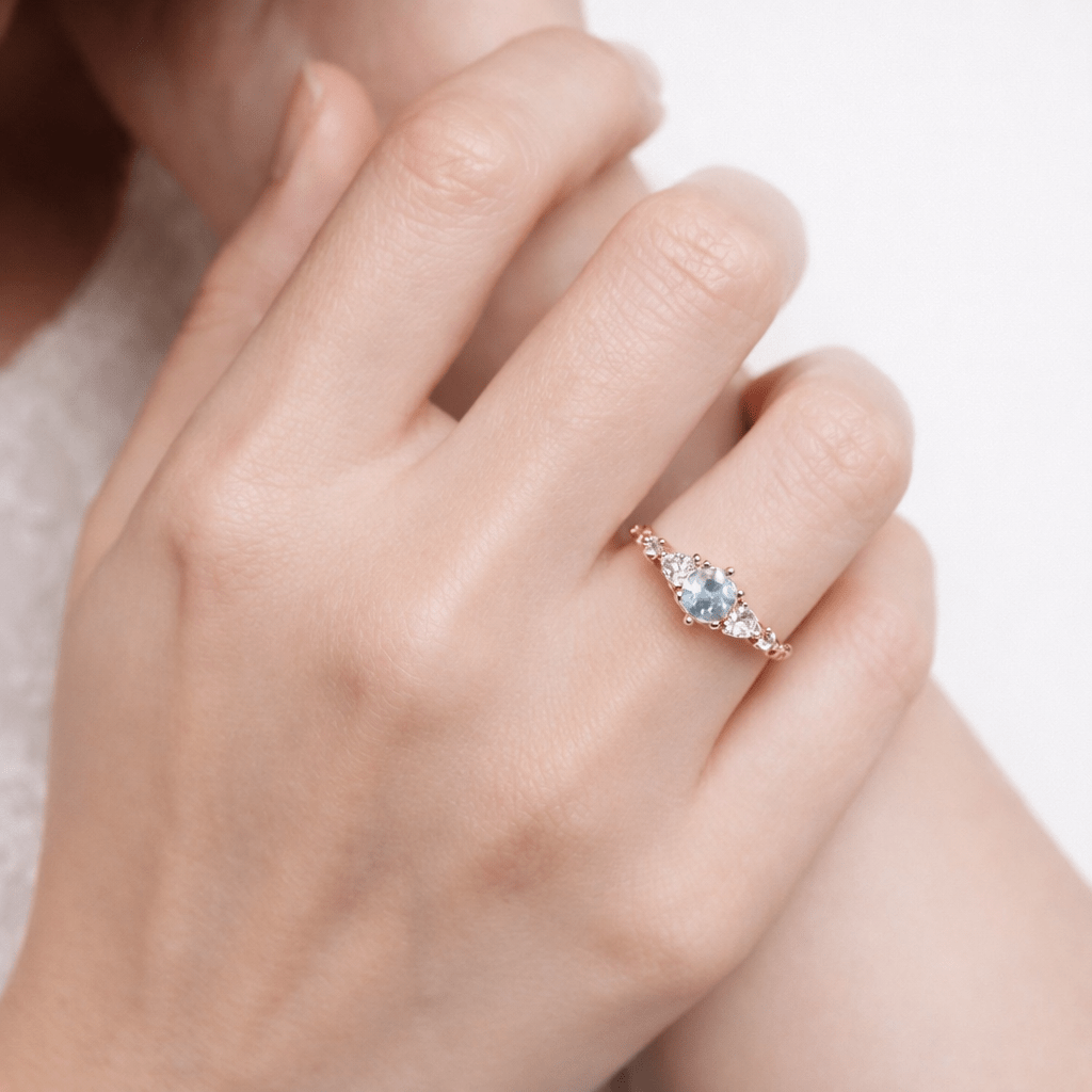 Aquamarine Diamond Ring Ami - SOVATS