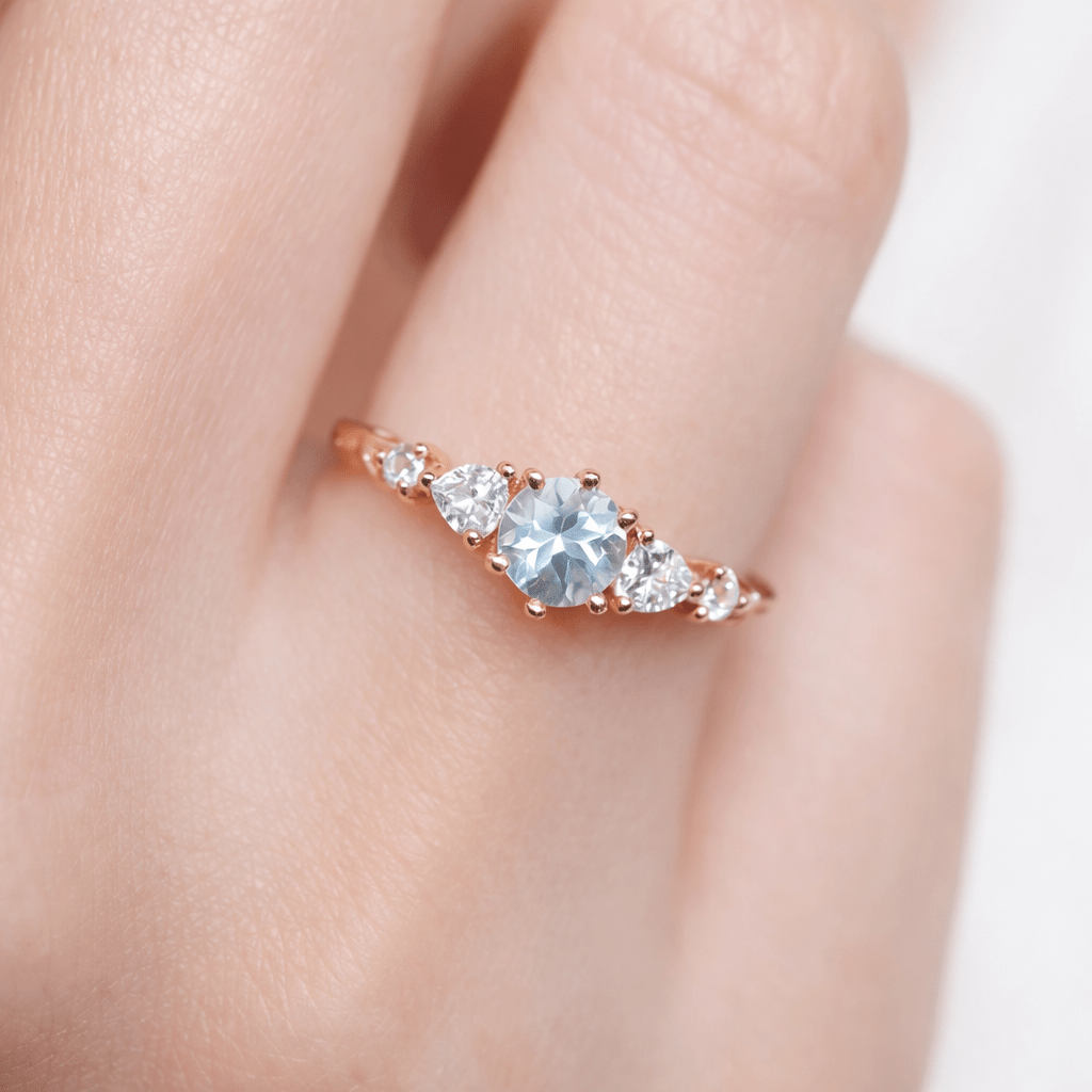 Aquamarine Diamond Ring Ami - SOVATS