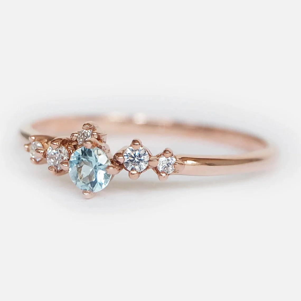 Aquamarine Diamond Ring Amiya - SOVATS