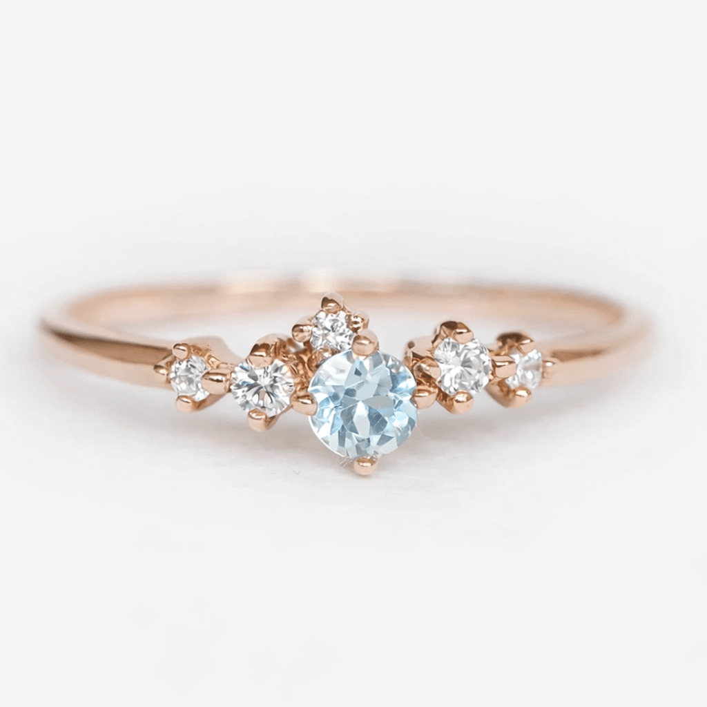 Aquamarine Diamond Ring Amiya - SOVATS