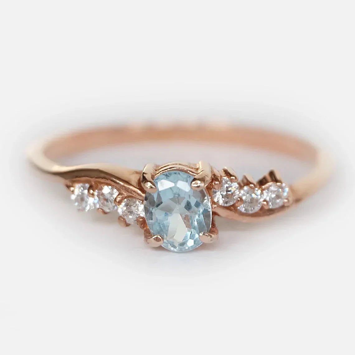 Aquamarine Diamond Ring Avdotya - SOVATS