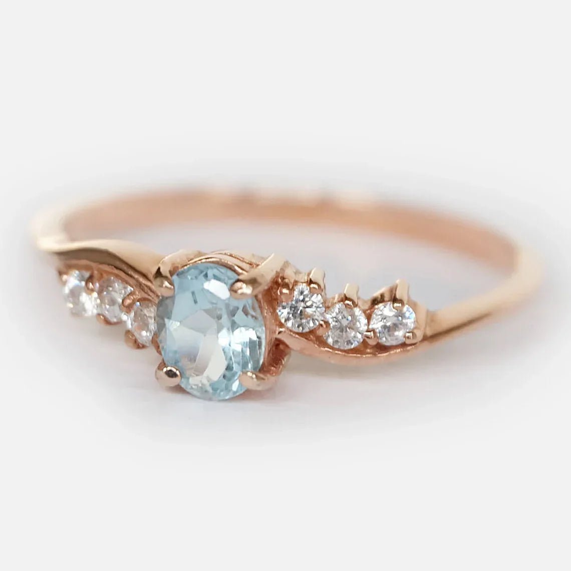 Aquamarine Diamond Ring Avdotya - SOVATS