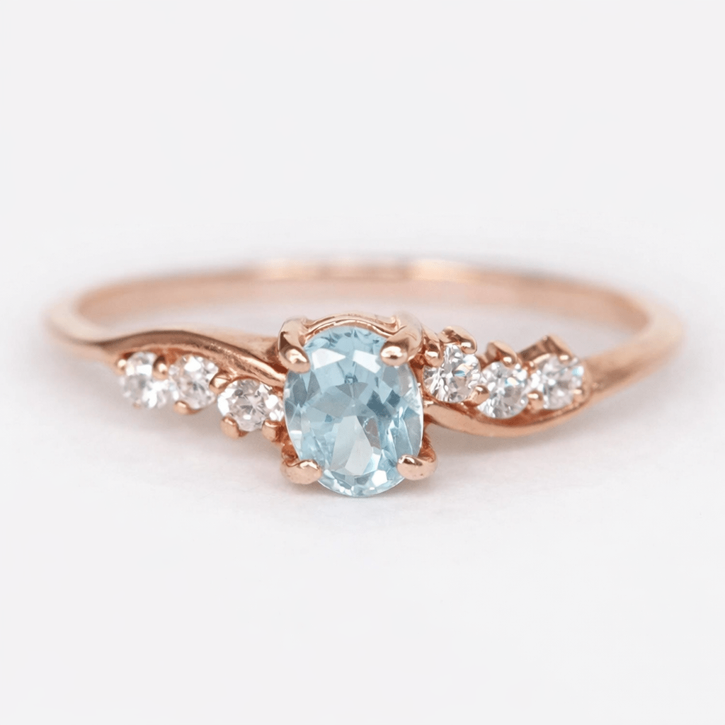 Aquamarine Diamond Ring Avdotya - SOVATS