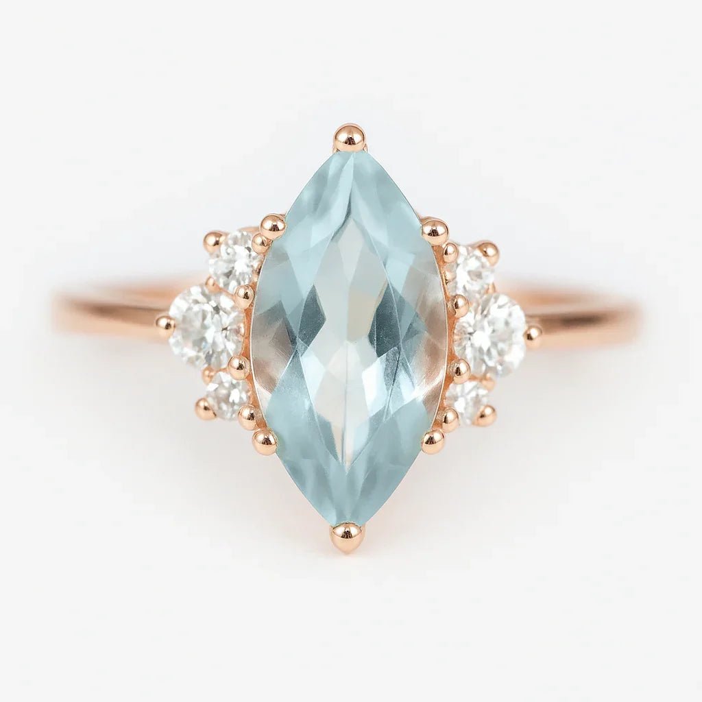 Aquamarine Diamond Ring Ayda - SOVATS